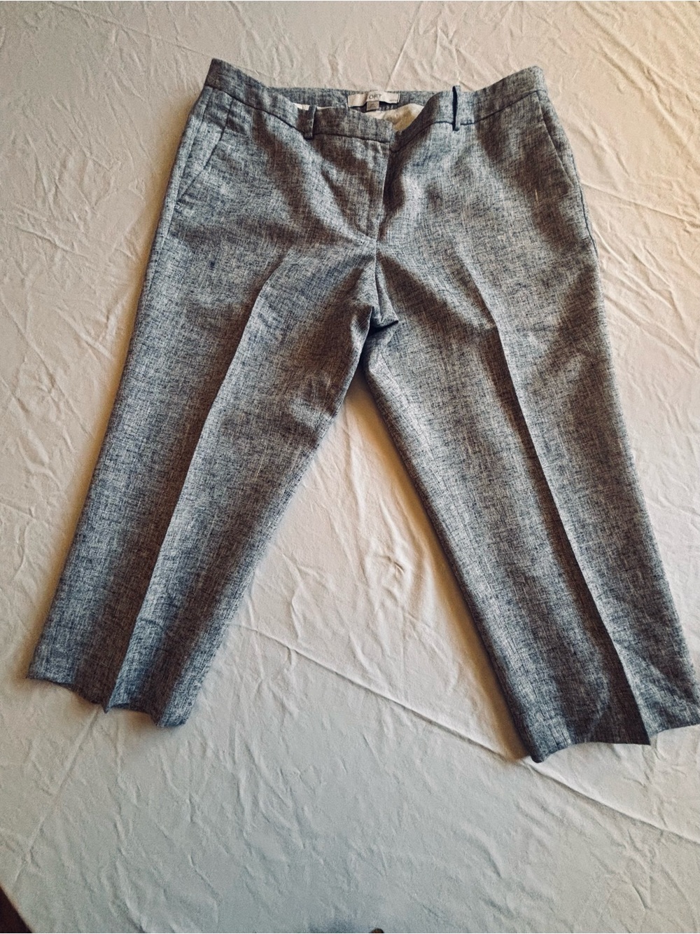Preppy LOFT Women’s Gray Mélange Linen Dress Capris US 12P